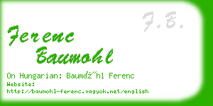 ferenc baumohl business card